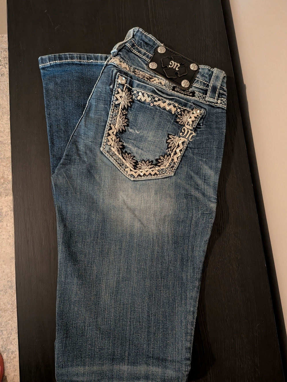 Miss Me Women's Embroidered Back Pocket Jeans - Blue